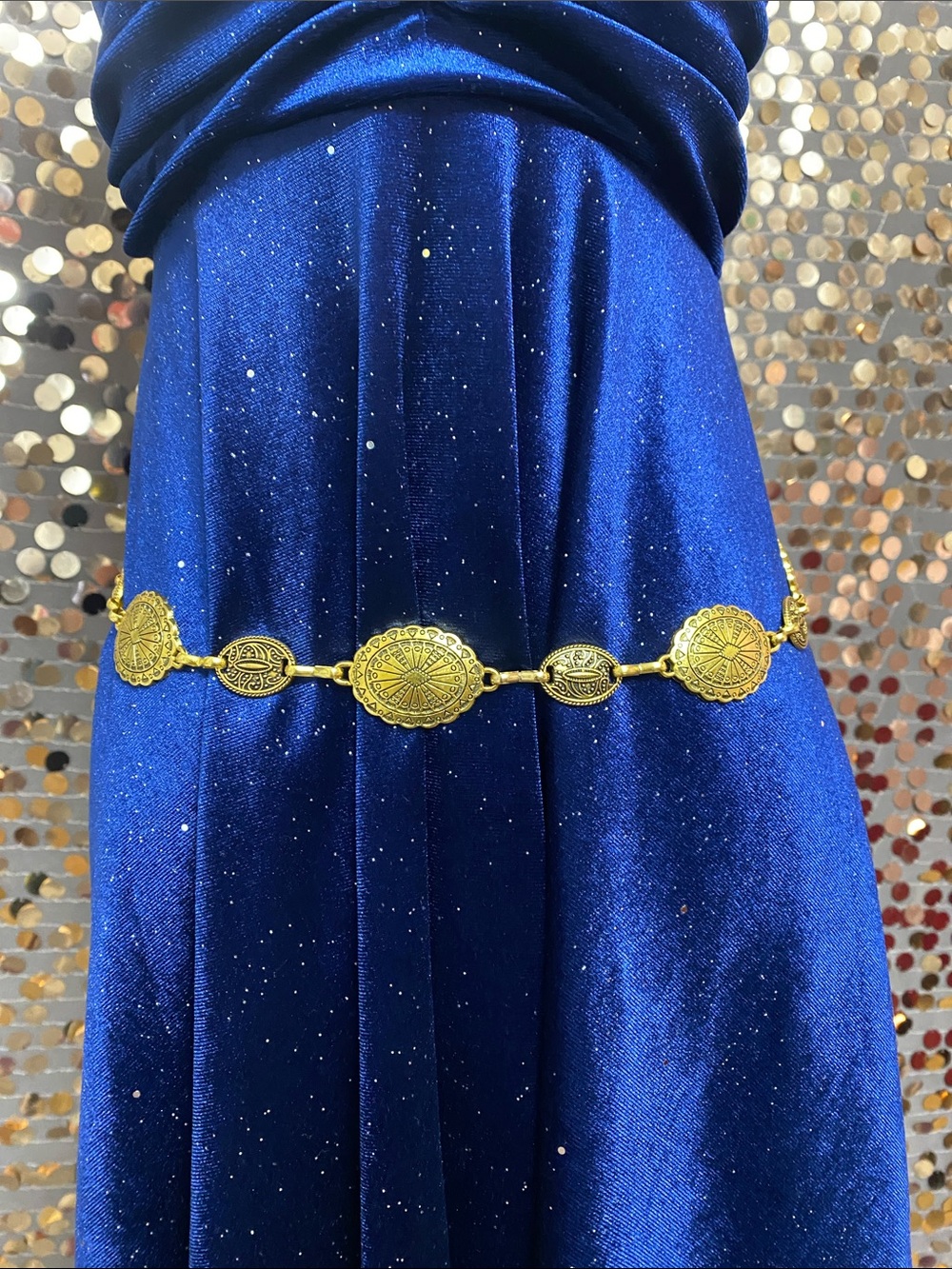 Gold tone chain belt #376
